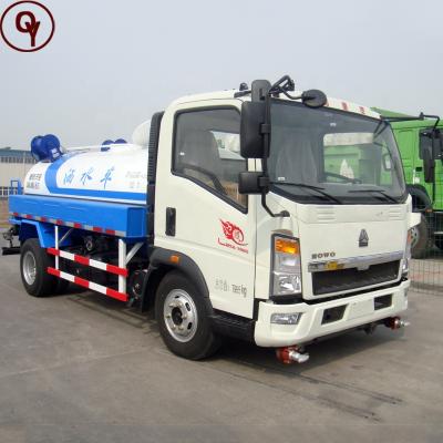 China Road Cleaning Sinotruk Howo Water Truck Fire Truck Water Capacity 5000 Liters Water Spray Truck for sale