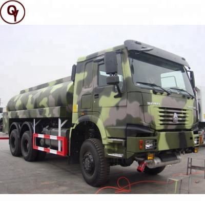 China Q345R high tensile steel material SINOTRUK HOWO 6x6 all wheel drive fuel tanker truck 20000 liters capacity for sale