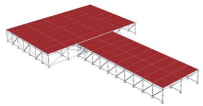 China Het lichtgewicht Draagbare Stadium T toont Platform 1220*2400mm van het Aluminiumtriplex Te koop