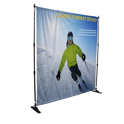 China China Promotional Factory Large Format Banner Stand, 8W'*8'H Plastic Stage and Repeat Banner Stand for Trade Show and Exhibition for sale