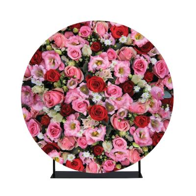 China Round ADMAX 6.5ft Fabric Tube Party Media Backdrop Sets For Event Including Frame And Printing for sale