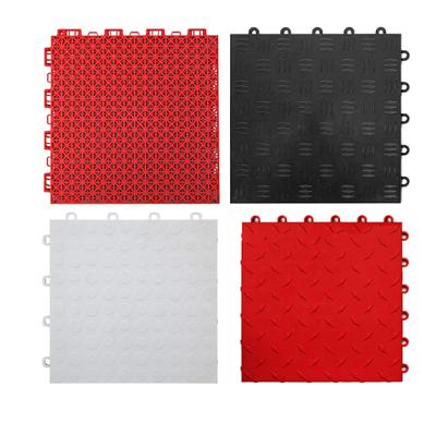 China Industrial Workshop Garage Gym Warehouse Showroom Floor Tile Resistant Anti Static Interlocking Mats for sale