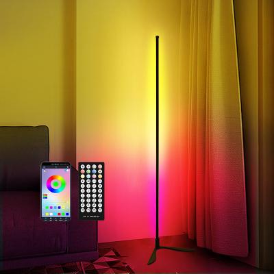 China Minimalist Tuya Smart Home Lighting Wifi RGB Remote Control Multi Color Changing LED Atmosphere Floor Lamp for sale