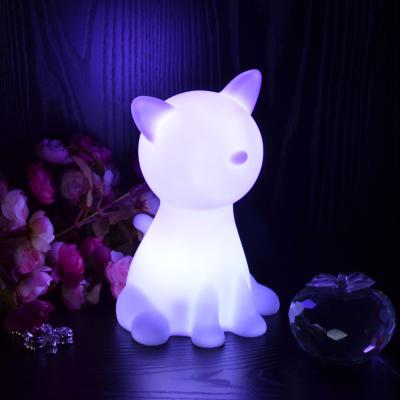 China BSCI Modern Factory Multicolor PVC Led Animal Shaped Cat Shape Color Changing Night Custom Decorative Light For Kids for sale