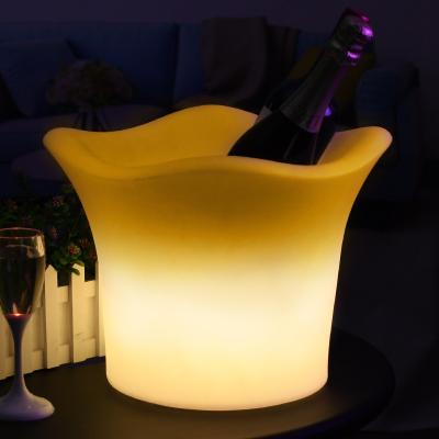 China Viable Custom Remote Control Color Changing LED Light Up Beer Wine Food Grade Plastic Ice Buckets For Bar Nightclubs Party for sale