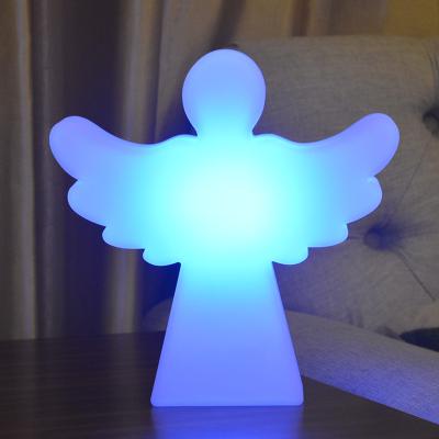 China BSCI Christmas Factory Custom Light Christmas Decoration Lights Rechargeable Battery RGB Color Changing LED Angel Table Lamp for sale