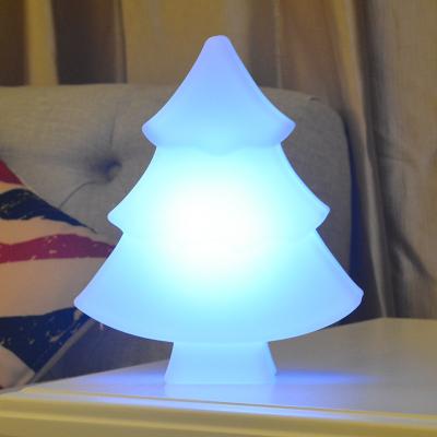 China Christmas Decoration Light Custom Christmas Tree Shape RGB Color Changing Waterproof PE Cordless Battery Operated LED Table Lamp for sale