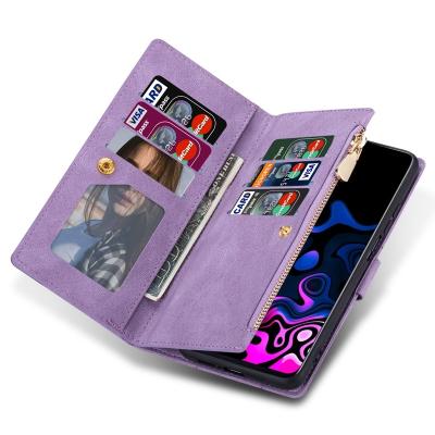 China With Luxury Line 7a 7 Pro 6a 6 Splicing Pixel 8a 8 Flip Leather Case For Google Magnetic Multi-card Zipper Stand Wallet Pro for sale