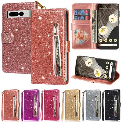 China With Luxury Line 7a 7 Pro 6a 6 Splicing Pixel 8a 8 Flip Leather Case For Google Magnetic Multi-card Zipper Stand Wallet Pro for sale