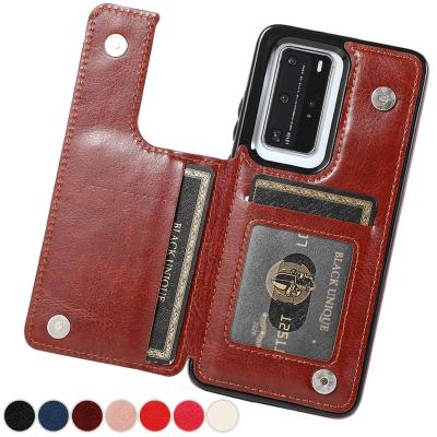 China With Flip Mate 20 Lite 30 Lite Cover Flip Leather Case For Huawei P40 Lite P40 pro P30 Lite P30 Pro Solid 40 Pro Solid Button Wallet for sale