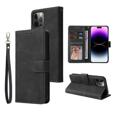 China With Stand Wallet Magnetic Flip With Card Slot Leather Case For iPhone 14 Pro 13 12 Mini 11 Se Max 2022 2020 Plus 8 7 6 6S Max X XR XS for sale