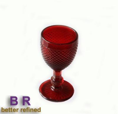 China Colored Material Glass Tumbler Pineapple Style Vintage Colored Wine Glass Gobletes for sale