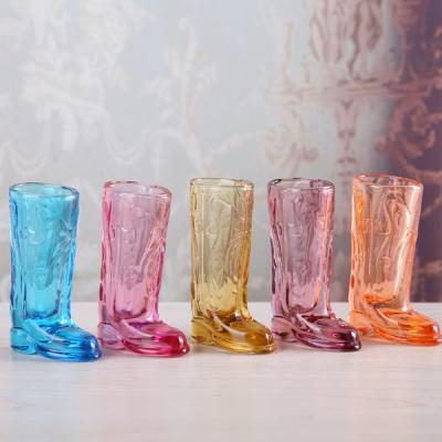 China Viable Wholesale Colored Small Boot Shot Wine Glass for sale