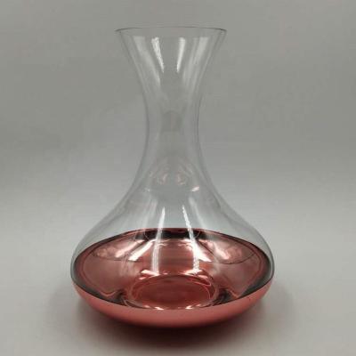 China Wholesale Hand Blown Copper Wine Glass Electroplating Decanter for sale