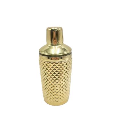 China Cocktail Shaker Gold Color Glass Cocktail Shaker Bottle For Martini for sale