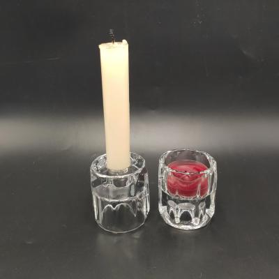 China Home Decoration Glass Votive Candle Holder Clear Tealight Holder Wedding Party Centerpiece for sale