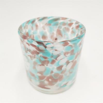 China High Quality Handmade Candle Holder Crystal Candle Holder Glass Colorful Candle Jar On Sale for sale