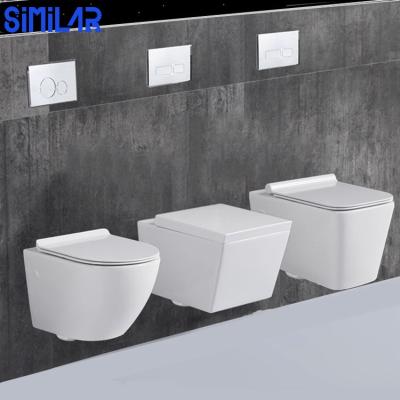 China Concealed Tank SIMILAR Factory Gravity Flush Rimless Bathroom Wall Mount Ceramic Wc for sale