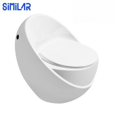 China Dual-Flush Similar Ceramic Factory One Piece S Trap Egg Shape Toilet Set for sale