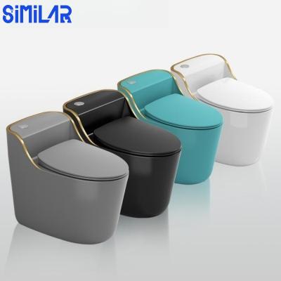 China Dual-Flush SIMILAR One-piece Siphonic Sanitary Modern Color WC Toilet for sale