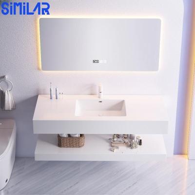 China Modern SIMILAR Factory Seamless Ceramic Basin Customized Stone Cabinet for sale