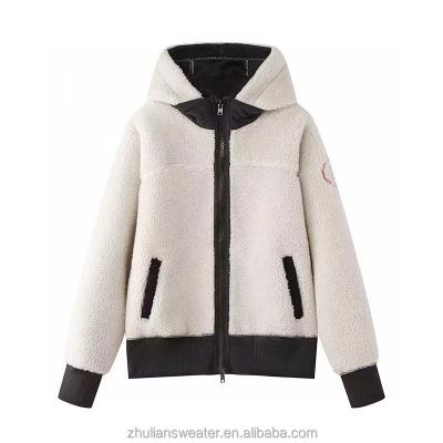 China Anti-wrinkle Custom High Quality Warm Hooded Jacket With Zipper Sports Casual Business Winter Women's Jackets for sale