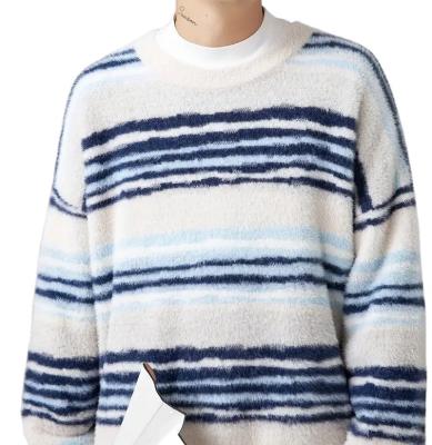 China Anti-wrinkle Custom Stylish And Cozy Striped Patterned Knit Sweater Is Warm And Stretchy Perfect For Fall And Winter Season for sale