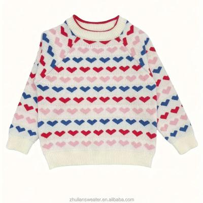 China Anti-wrinkle Custom Little Girl Jacquard Knit Top Autumn And Winter New Pullover Warm Jumper for sale