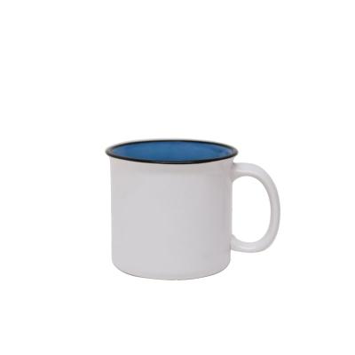 China Viable Wholesales Factory 8OZ Custom Logo Printed Inner Colored Dye Sublimation Flip Ceramic Coffee Mug for sale