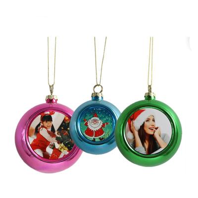 China Christmas Tree Ornament Factory Supply High Quality Plastic Sublimation Christmas Ornaments Empty Ball for sale