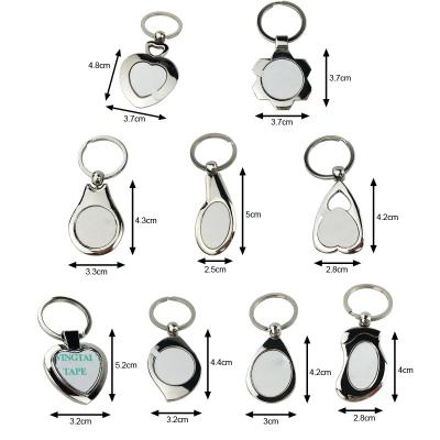 China White Creative Thermal Metal Consumables Heat Transfer Headwear Heat Transfer Metal Key Chain DIY Personality Key Chain for sale