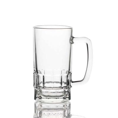 China Custom 22oz Recyclable Thermal Transfer Glass Beer Mug White Coating Large Personalized Clear Glass Beer Mug for sale