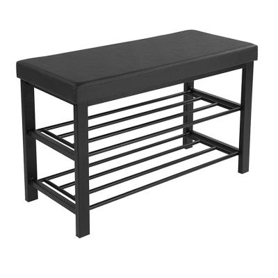 China Black Minimalist Home Metal Stools Shoe Rack Factory Direct Selling Simple Single Shoe Storage Rack for sale