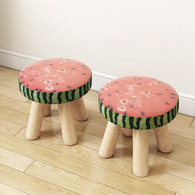 China New Cartoon Modern Cute Round Household Stool Modern Minimalist Living Room Small Sofa Stool for sale