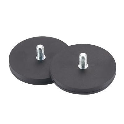 China 22mm-88mm Dia Rubber Coated Mounting Magnets Industrial Customizable for sale