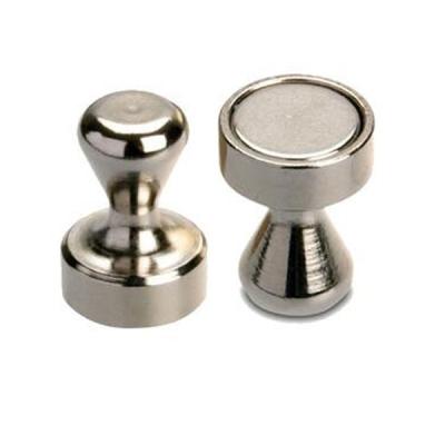 China Customized Color Neodymium Push Pin Magnets With Metal Case Dia 12-25mm for sale