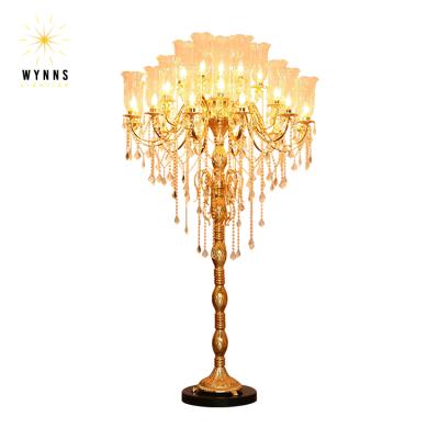 China European American Luxury Modern Crystal Brass Gold Big LED Floor Standing Lighting for sale