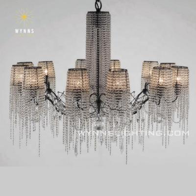 China Modern Custom Crystal Chain Chandelier Light Max Support 720W for sale