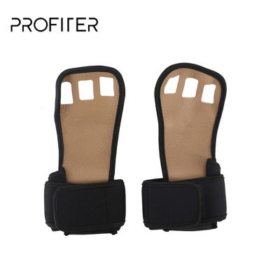 China Universal Weightlifting Hand Protector Fitness Leather Grips With Wrist Wrap for sale