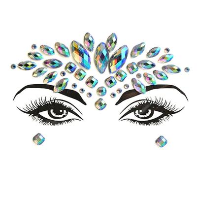 China Temporary Party Joy Fanatics Rhinestone Facial Festival Sticker Diamond Body Jewels Waterproof Face art Jewels DIY Facial Gem Sticker for sale