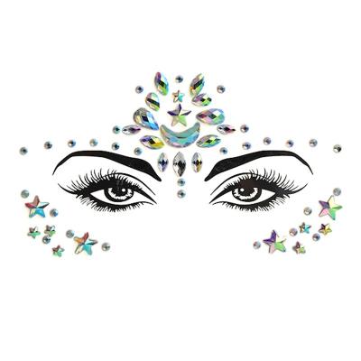 China Temporary Party Joy Hot Sale Rhinestone Mermaid Face Jewels Body Eye Stickers Crystal Gem Stones Temporary Glue Party Stickers for sale