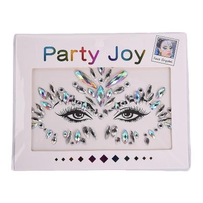 China Temporary Party Joy Wholesale Beauty Festival Face Gem Forehead Tattoo Sticker Rhinestone Disposable Decor Gem Eye Sticker for Party for sale