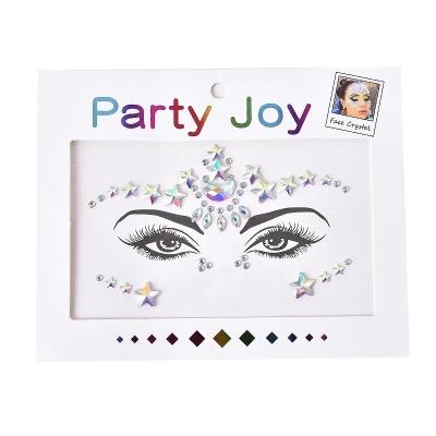 China Temporary Party Joy Hot Face Jewels Gem Stickers Rhinestone Facial Festival Diamond Face Eye Jewels Glue Resin Temporary Tattoo Jewels for sale