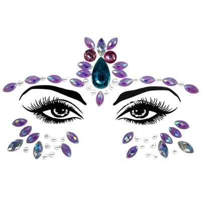 China Temporary Party Joy Adhesive Face Jewelry Sticker Body Sticker Tattoo Crystal Glitter Stickers Rhinestone Face For Party Decoration for sale