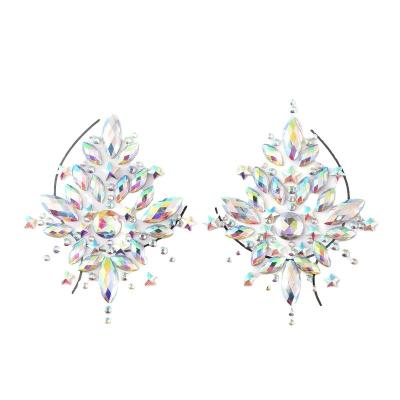 China Temporary Party Joy Drop shipping Rhinestone Boobs Jewelry Sticker Festival Chest Gem Sticker Customize Nipple covers for Women for sale