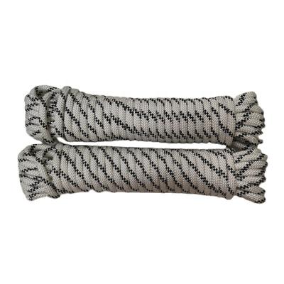 China Resists abrasion gasoline oil rot meidew and sunlight 8mm x 10m high tensile polyester double braided rope for boats trucks tailerss and farm use for sale