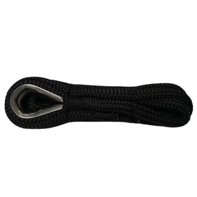 China Polyester New Product Accept Custom 10mm*6m Polyester Black Double Braided Rope for sale