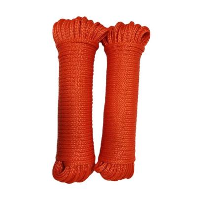 China Discount Price PP Accept 6mm*25m Orange Custom Polypropylene Hollow Braided Rope for sale