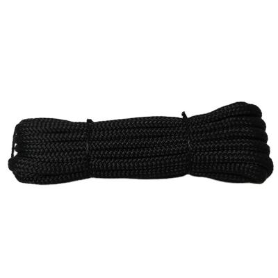 China Durable 12mm*6m Polyester Customization China Supplier Customized Polyester Double Black Braided Rope for sale