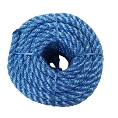 China Factory Direct Sale OEM 10mm*20m Blue PP Polypropylene Splitfilm Twisted Rope for sale